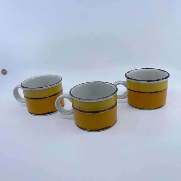 vintage stonehenge midwinter sun cups and saucers set of 3 1970's - Picture 6 of 8